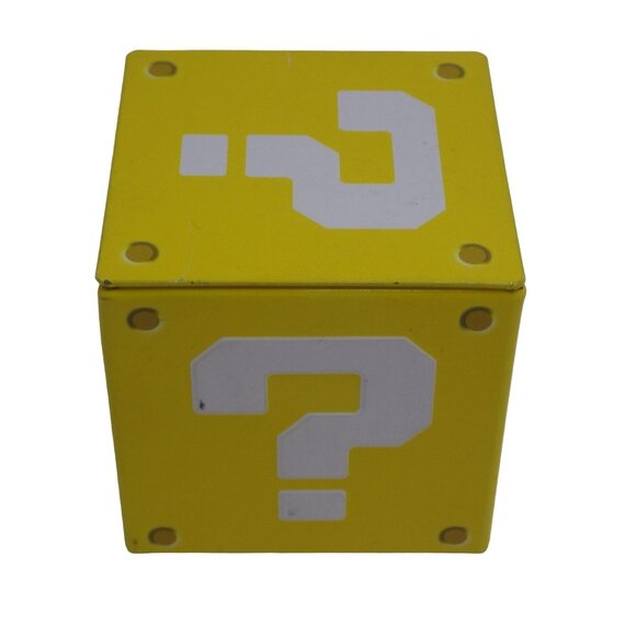 Super Mario bros Cube Candy Tin Yellow Nintendo 2016 Question Mark Trinket box - Picture 3 of 6